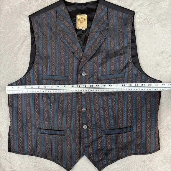 Vtg WAH Maker Vest Mens XL Cowboy Frontier Clothing Rodeo USA Western - Picture 7 of 10